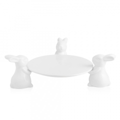 Подставка "Три белых кролика", 20 см (9059-001)