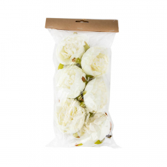Набор декоративных цветов "Бутон пионии" белый (6018-035)
