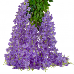 Искусственная свисающая ветвь "Глициния", сиреневая (9085-001)