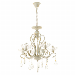 Люстра кришталева біла під вінтаж на 5 ламп (OU097/5)