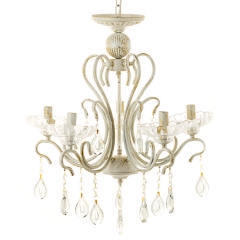 Люстра кришталева біла під вінтаж на 5 ламп (OU097/5)
