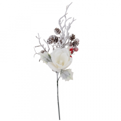 Декоративная ветка "Снежный сад", белая, 33 см (9171-009)