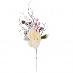 Декоративная ветка "Снежный сад", желтая, 33 см (9171-010)