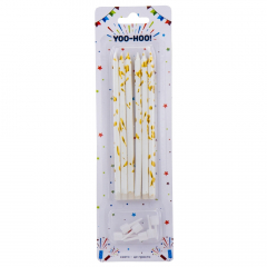 Набір свічок для торта "Святкова мить", біло-золоті, 13 см (9074-068)