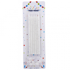 Набір свічок для торта "Святкова мить", білі, 13 см (9074-072)