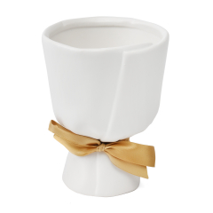 Керамическое кашпо "Пастель", белое (89212-001)
