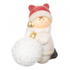 Фигурка светящаяся "Девочки лепят снеговика" (017ND)