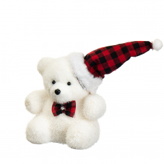 Декор "Белый мишка в колпачке" (005NS)