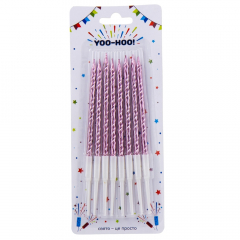 Набор свечей для торта "Праздник - это просто", розовые, 13 см (9074-010)