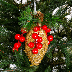 Ёлочная игрушка "Золотая шишка" (012NZK)