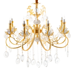 Люстра в золоті класична з круглим камінням (KC006/8)