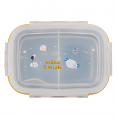 Ланч-бокс двухуровневый на 2 отсека с ложкой, 18,5 см * Рандомный выбор дизайна (9101-007)