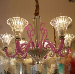 Класична малинова люстра з 6 плафонами (MJ006/6)
