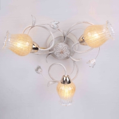 Стельова люстра з квітками та 3 золотистими плафонами (ML002/3)