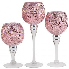 Набор из 3 подсвечников "Роза" (2006-015)