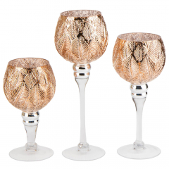 Набор из 3 подсвечников "Листья" (2006-018)