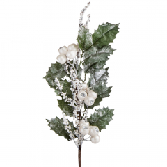 Декоративная ветвь с белыми ягодками (6019-025)
