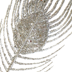 Декоративная ветка "Перо павлина серебро" (8002-016)