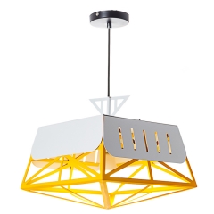Люстра-підвіс біло-жовта з геометричними конструкціями (NI005/yellow)