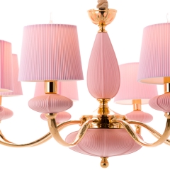 Люстра підвісна ясно-рожева на 6 ламп (BL002/6pink)