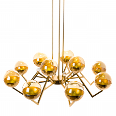 Люстра з 10 золотими сферами (OK007/8+4/gold)