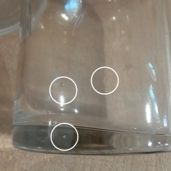 УЦІНКА Скляна ваза "Кензо", 18 см. (Погане лиття, нерівна горловина, мілке бульбашки) (00BR-8604-002)