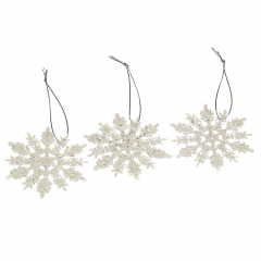 Набор елочных игрушек "Снежинки пушистые" (3 шт) (006NZ)