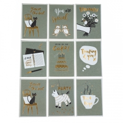 Листівка  "Party time" сіра із золотим (8128-001)