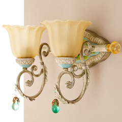 Бра настінне на 2 плафони та квітковим розписом (YA001/2)