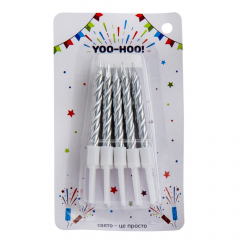 Набір свічок для торта "Свято - це просто", срібло, 7,5 см (9022-007)