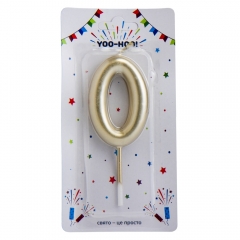 Свечи для торта "0,8,9", золотые, 10 см (9022-012)