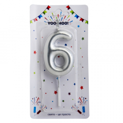 Свечи для торта "5-7", серебряные, 10 см (9022-015)