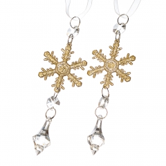 Набор украшений "Золотая снежинка с кристаллом" (021NR/gold)