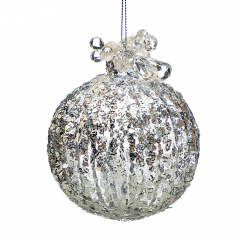 Ялинкова іграшка "Кришталева куля з намистинками" (073NB)