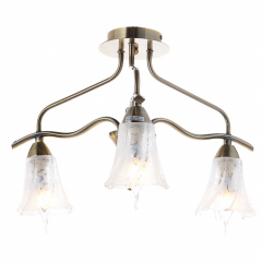 Люстра  пристібна бронзова з 3 прозорими плафонами зі скла (VS010/3)