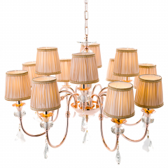 Люстра класична з тканинними абажурами бежевого кольору (OU106/8+4)