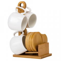 Набор кружок с бамбуковой подставкой "Тандем", 25 см (9184-004)