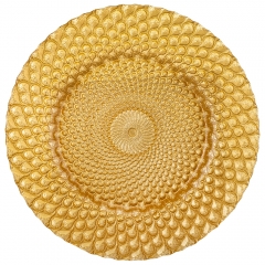 Тарелка "Павлин", золотая, 33 см (9158-001)