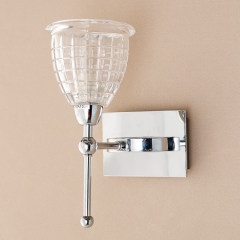 Бра на 1 лампу зі скляним плафоном у кольорі хром (NN006/1W)
