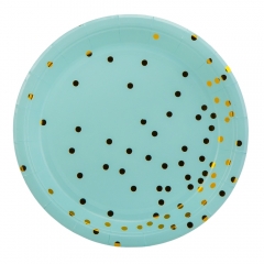 Набор тарелок "Горошинки", 10 шт, бирюзовый, 18 см (9092-004)