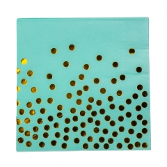 Набор салфеток "Горошинки", 20 шт, бирюзовый, 16,5 см (9092-024)